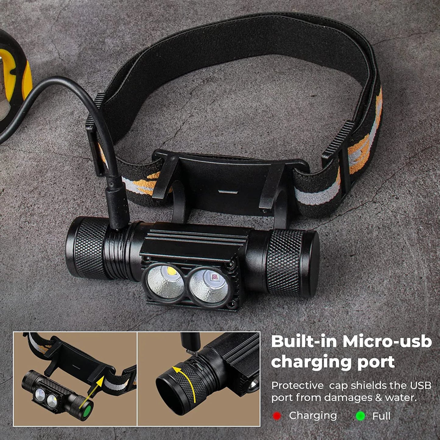 Rechargeable  Bright White Light head lamp